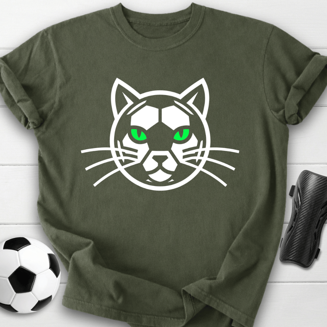 Soccer Cat Face T-Shirt