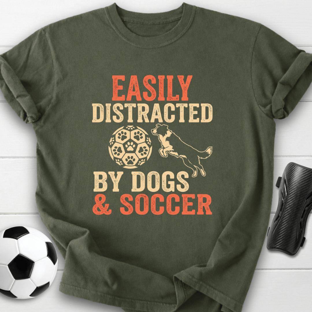 Easily Distracted By Dogs & Soccer T-Shirt