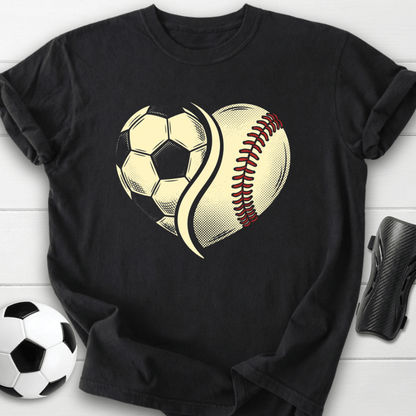 Soccer Baseball Heart T-Shirt
