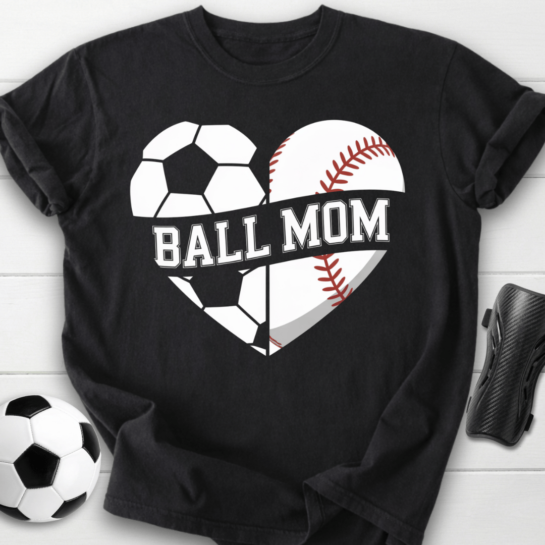 Ball Mom Soccer and Baseball T-Shirt