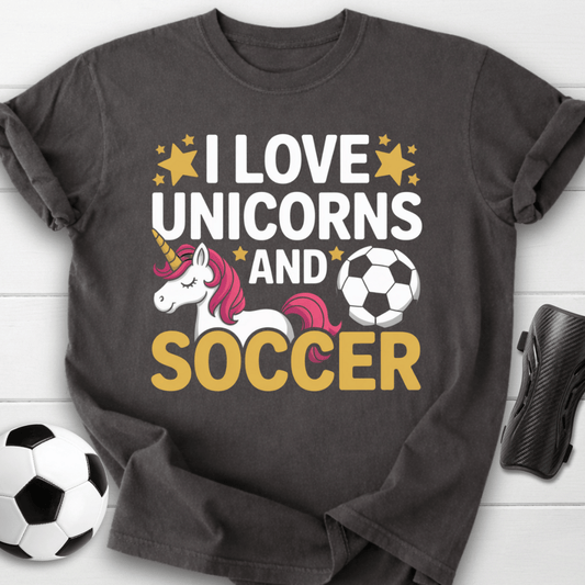 I Love Unicorns and Soccer T-Shirt