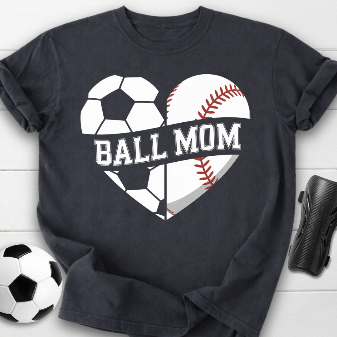 Ball Mom Soccer and Baseball T-Shirt