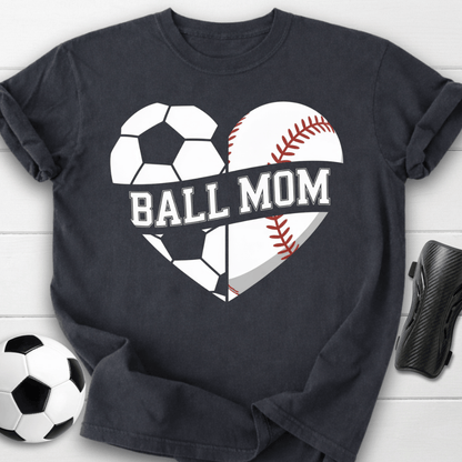 Ball Mom Soccer and Baseball T-Shirt