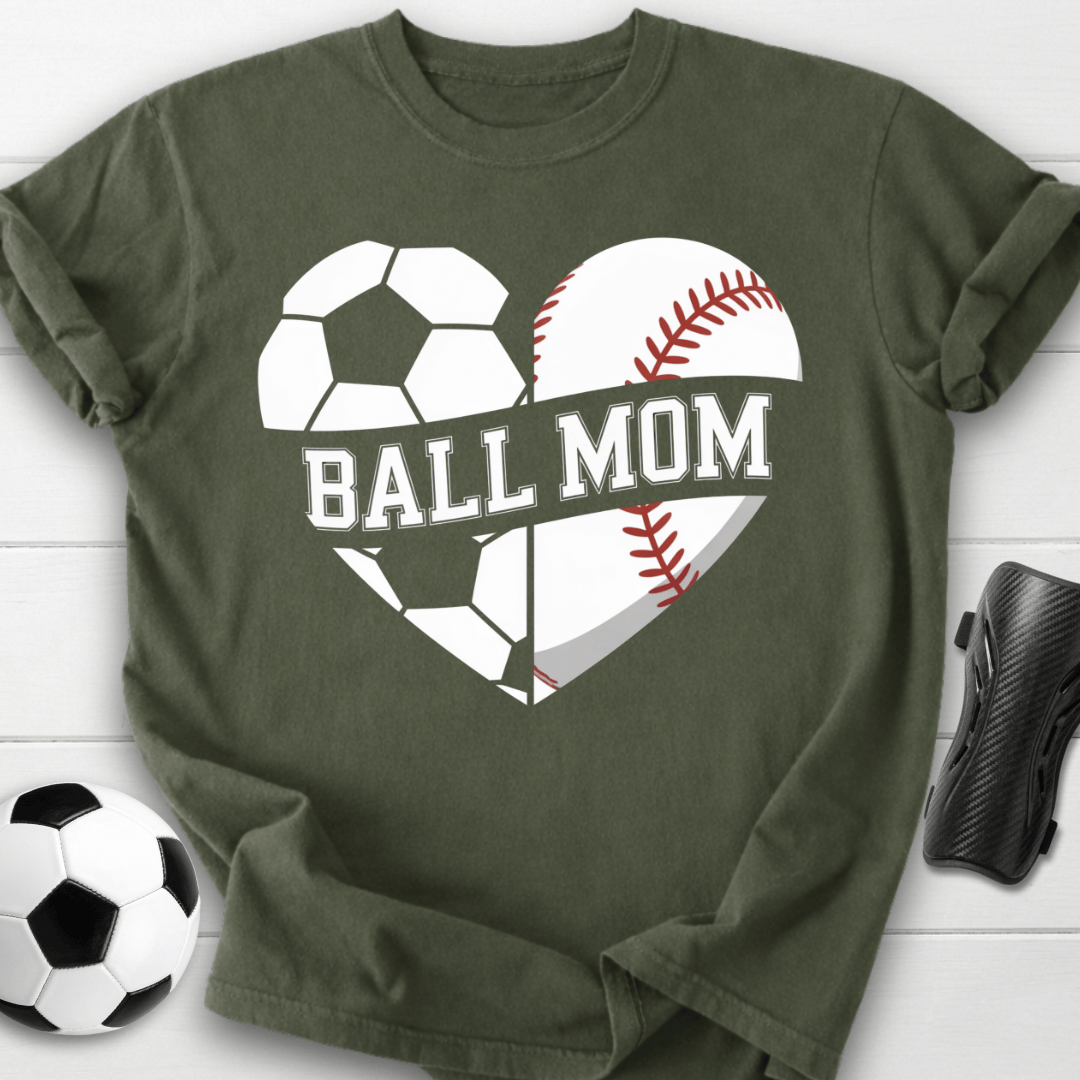 Ball Mom Soccer and Baseball T-Shirt
