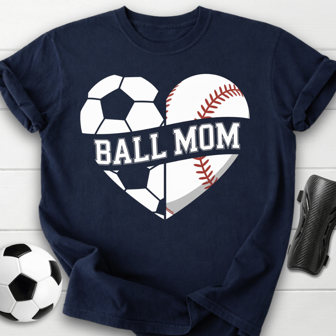 Ball Mom Soccer and Baseball T-Shirt