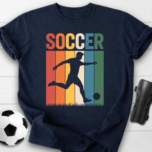 Vintage Soccer Player Sunset T-Shirt